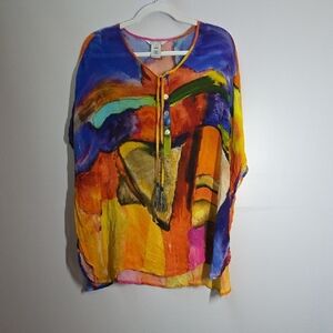 Colorful Abstract Tunic Top